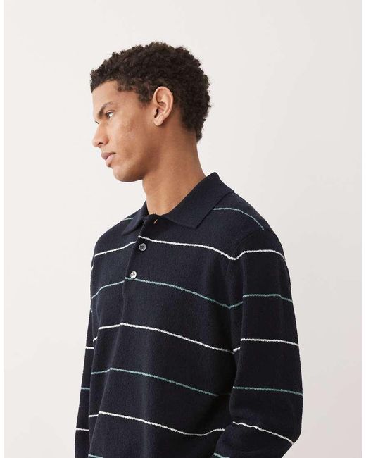 ARKET Blue Cotton Blend Knitted Polo for men
