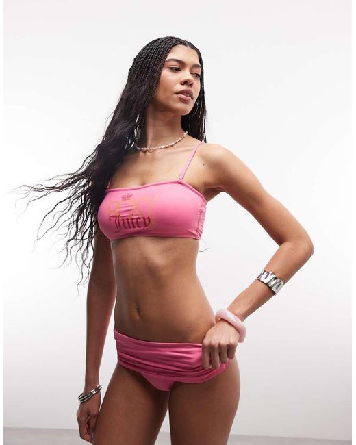 Roxy Pink X Juicy Couture Bandeau Bikini Top
