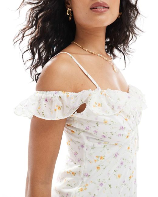New Look White – midikleid aus netzstoff