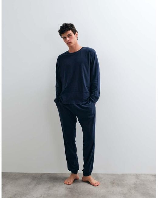 Jack & Jones Blue Pyjama Lounge Set for men