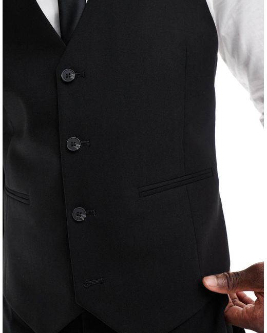 ASOS Black Skinny Suit Waistcoat for men