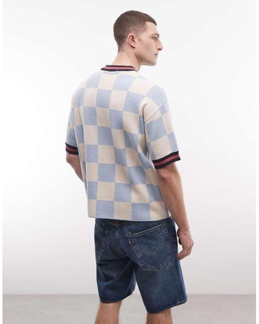 Prohibited White Victory Knitted Short Sleeve Jumper for men