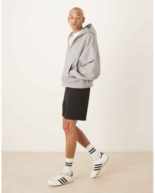 Sudadera Gris Jaspeado Básica De Corte Cuadrado Ultragrande Con Capucha Y Cremallera De ASOS de hombre de color Gray