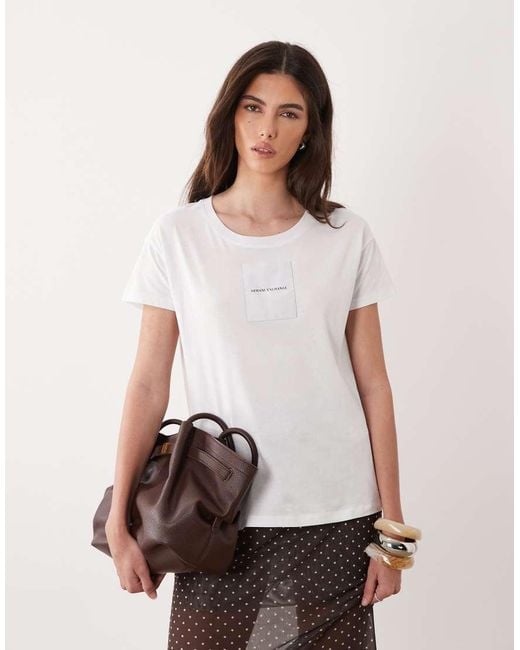 ARMANI EXCHANGE White Patch Logo T-shirt