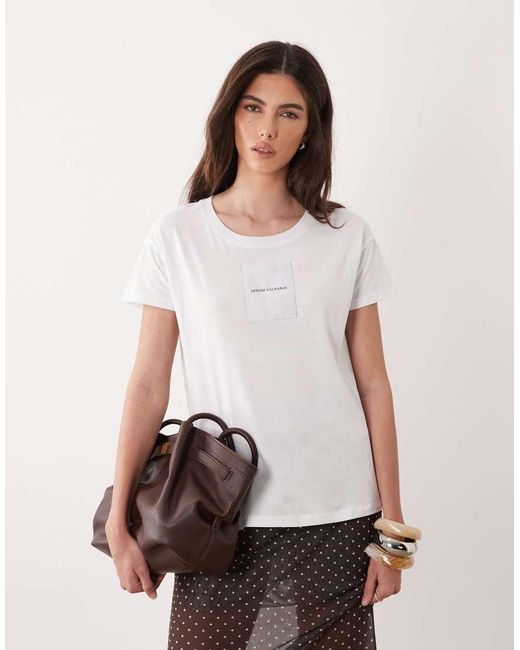 ARMANI EXCHANGE T-Shirt Met Patchlogo in het White