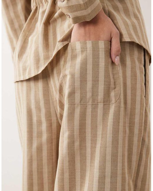 Missy Empire Natural Tie Waist Wide Leg Pants