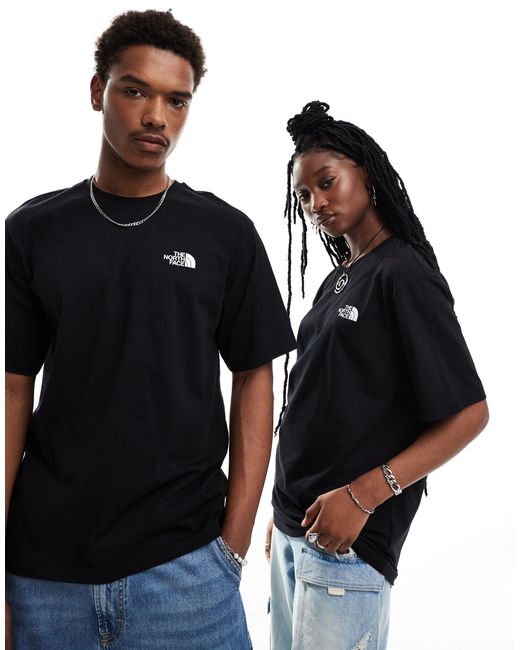 The North Face Black Vertical Nse Logo Backprint Oversized T-shirt