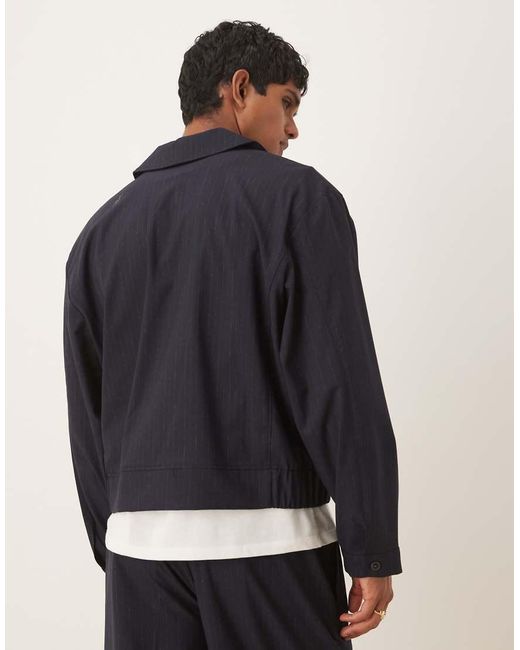 Chaqueta De Vestir Con Diseño Estilo Blusón Y Raya Diplomática De (Parte De Un Conjunto) ASOS de hombre de color Black
