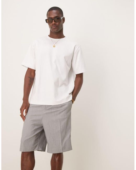 ASOS Natural Straight Fit Smart Shorts for men