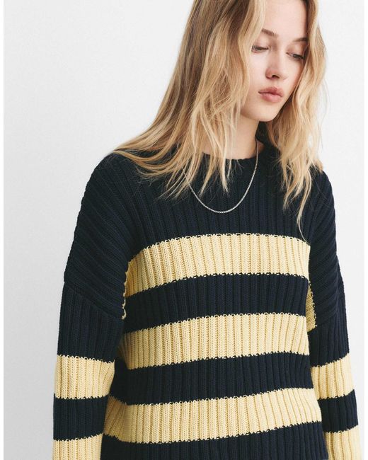 Pull&Bear White – gestreifter pullover