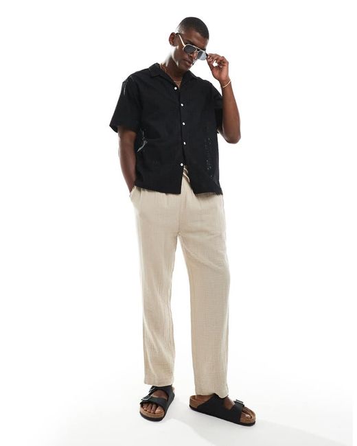 Jack & Jones Black Embroidered Pattern Shirt for men