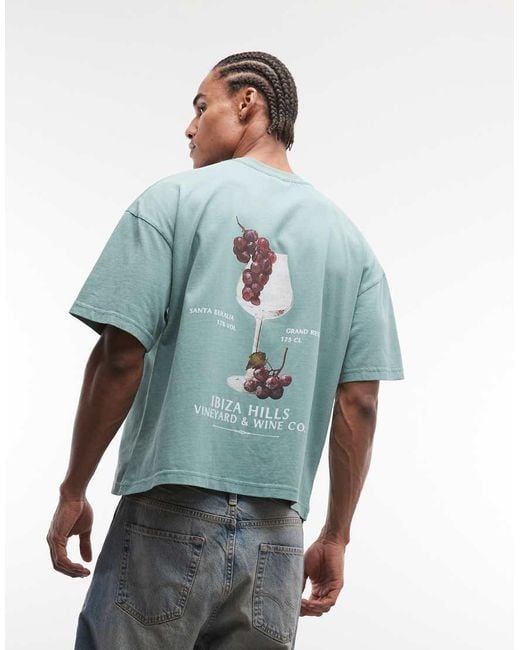 Faded Store Blue Logo T-shirt Wine Back Print for men