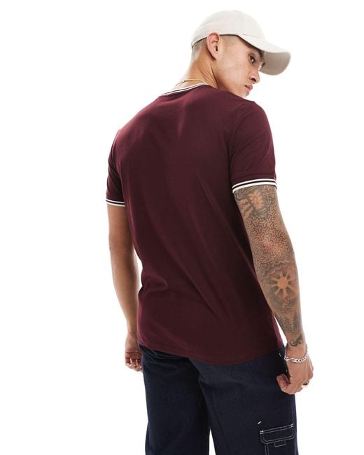 Fred Perry Red F Perry Twin Tipped T-shirt for men
