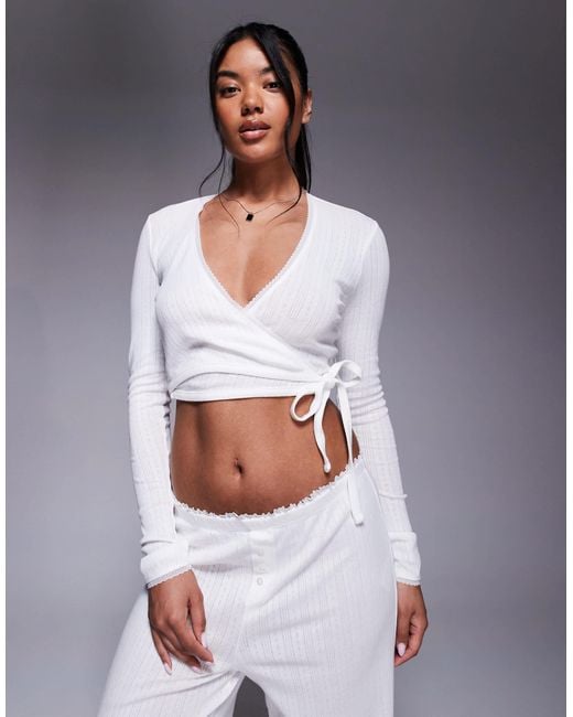 Oh Polly Gray Wrap Lounge Top Co-ord