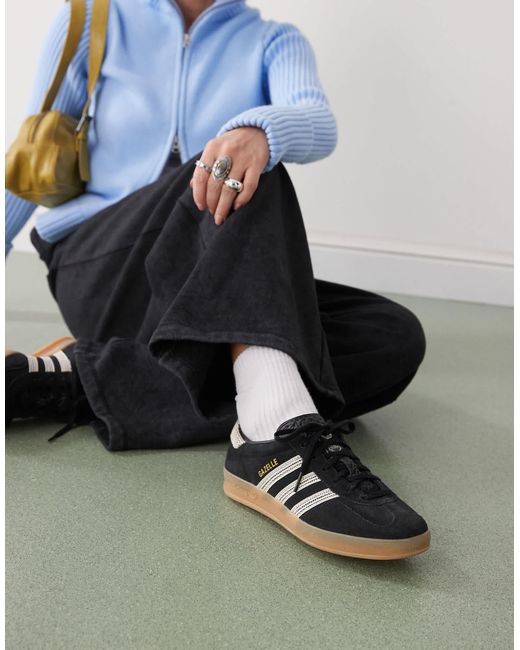 Adidas Originals Black – gazelle indoor – sneaker mit häkeldesign