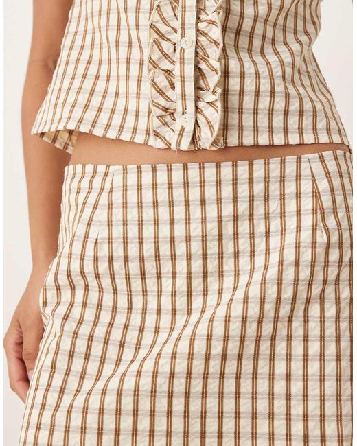 Minifalda Marrón Con Estampado A Cuadros Solla De Motel de color Natural