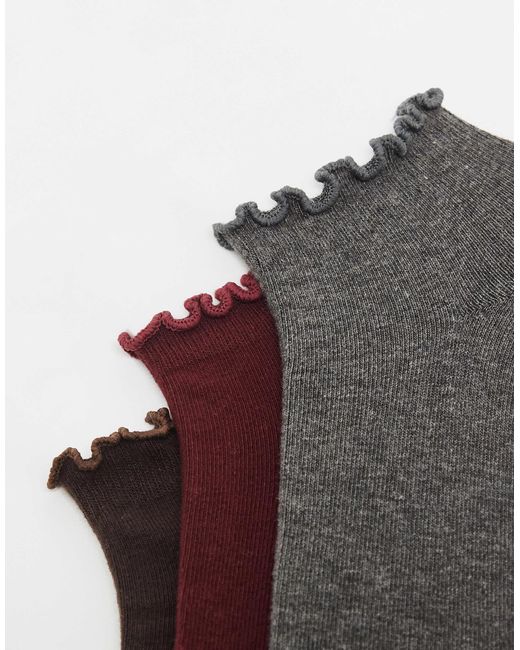 ASOS Multicolor – 3er-pack kurze söckchen
