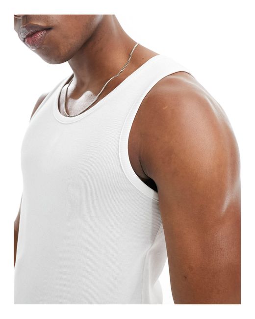 Top senza maniche con vestibilità classica di Weekday in White da Uomo