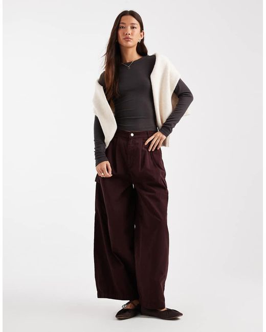 ASOS Brown Soft Long Sleeve Shrunken Tee
