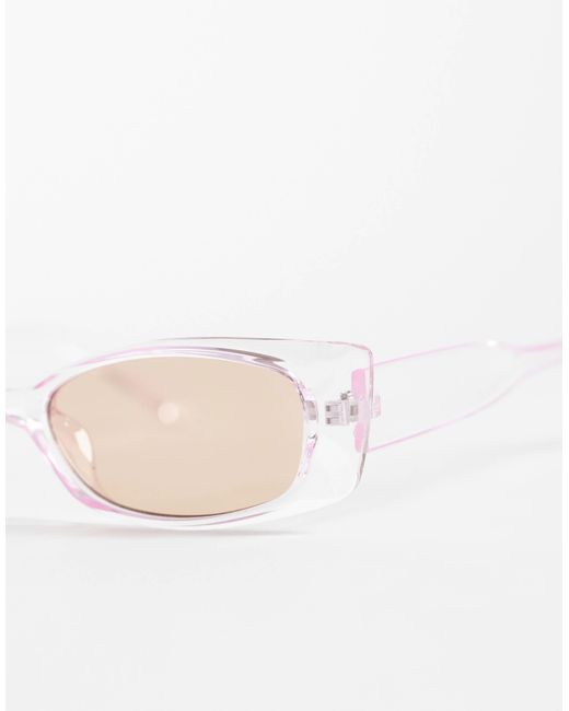 Pieces Natural Rectangular Frame Sunglasses
