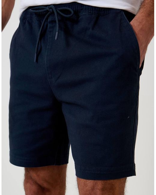 Threadbare Blue Shorter Length Stretch Chino Shorts for men