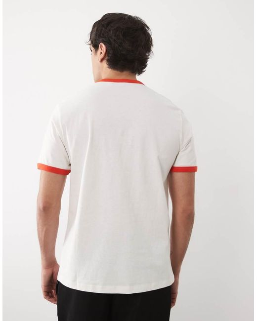 ASOS White Regular Fit T-shirt With Contrast Ringer for men