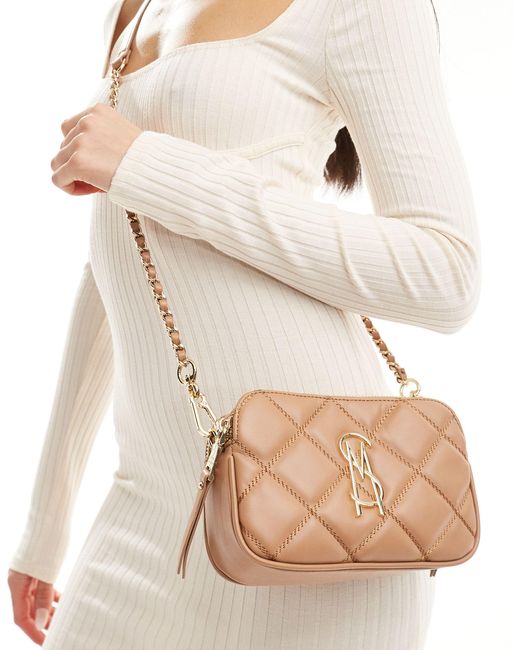 Steve Madden Natural Bmarvis Quilted Cross Body Bag