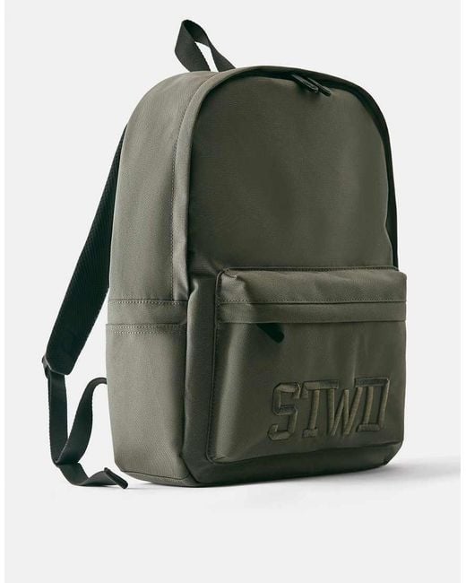 Pull&Bear Green Stwd Backpack for men