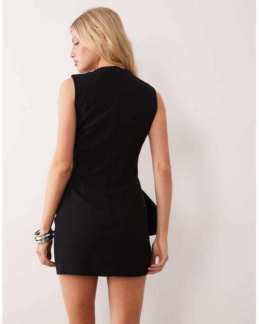 Mango Black Sleeveless Belted Mini Dress