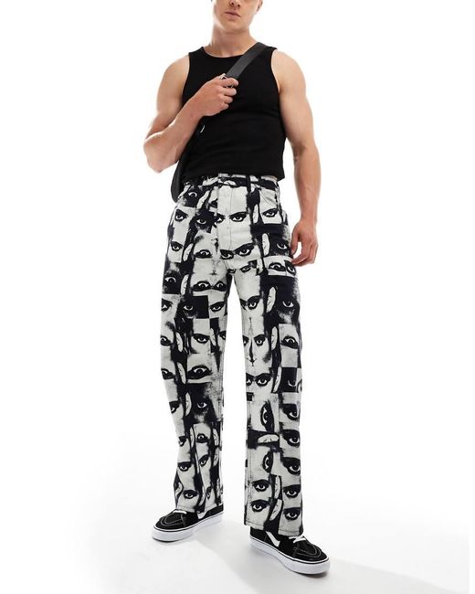 Levi's Black Skate Jeans With All Over Print for men