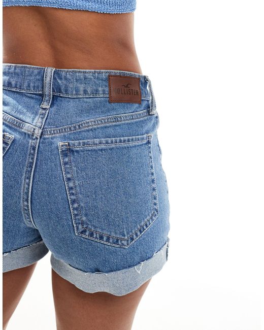 Hollister Blue – sehr hoch geschnittene mom-jeansshorts