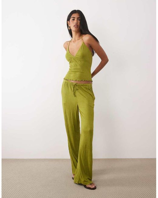 ASOS Green Co-ord Crinkle Cami Top
