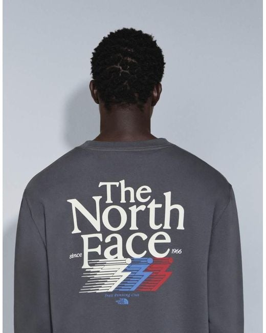 The North Face Gray Retro Trail Relaxed Crew for men