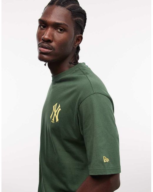 KTZ Green Ny Yankees World Series Graphic T-shirt With Back Print for men
