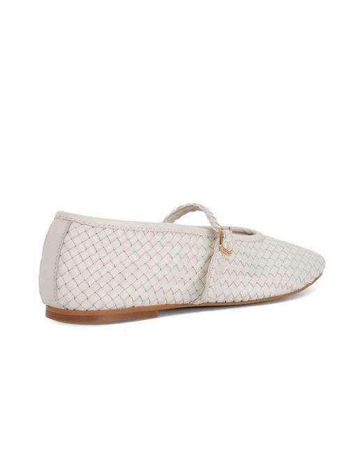 Dune White Headliner Ballet Pumps