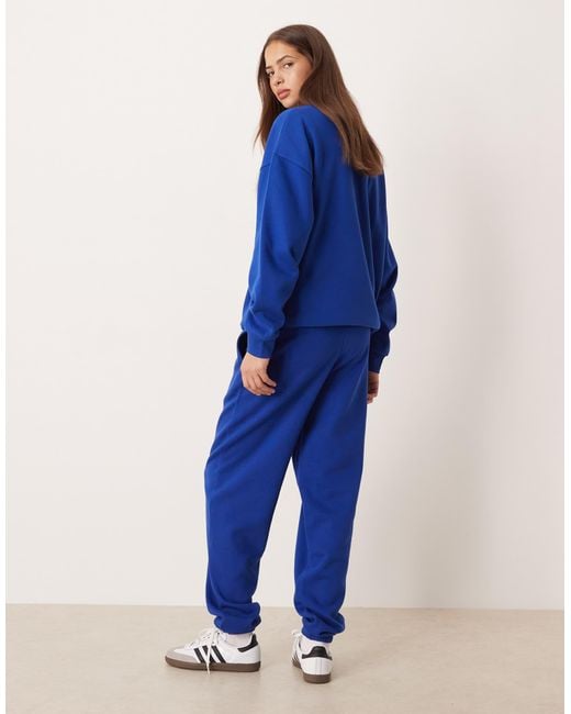 ASOS Blue Ultimate Cuffed Brushback Jogger