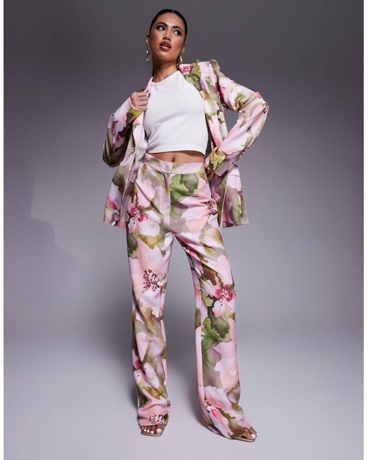 ASOS Purple Co-Ord Tailored Suit Trousers