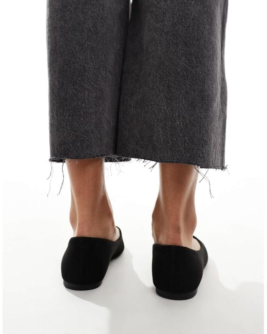 ASOS Black Lucky Pointed Ballet Flats