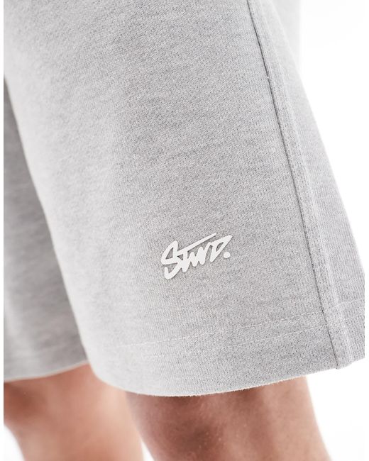 Pull&Bear Gray Stwd Jersey Shorts for men