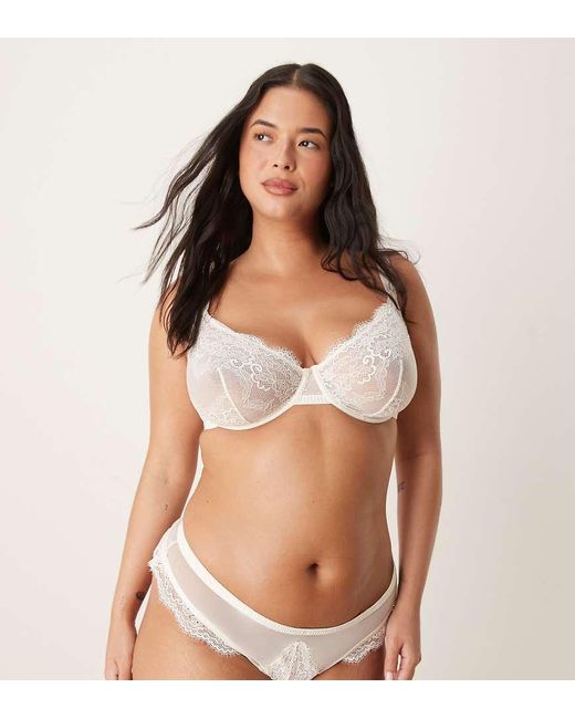 Tanga De Encaje Aurora De Asos Design Curve ASOS de color White