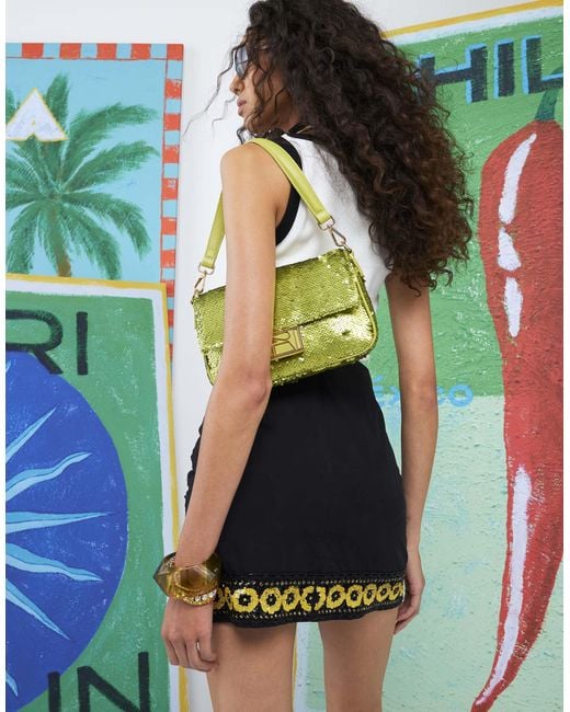 River Island Green Atlas Sequin Sol Mini Skirt