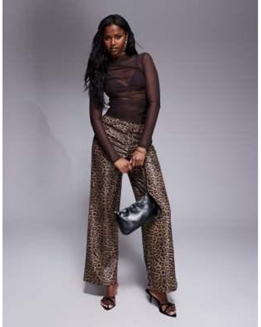 ASOS Brown – langärmliges netzstoff-oberteil