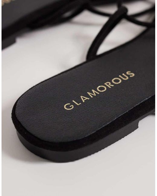 Glamorous Metallic Flat Sandals With Molten Detailing