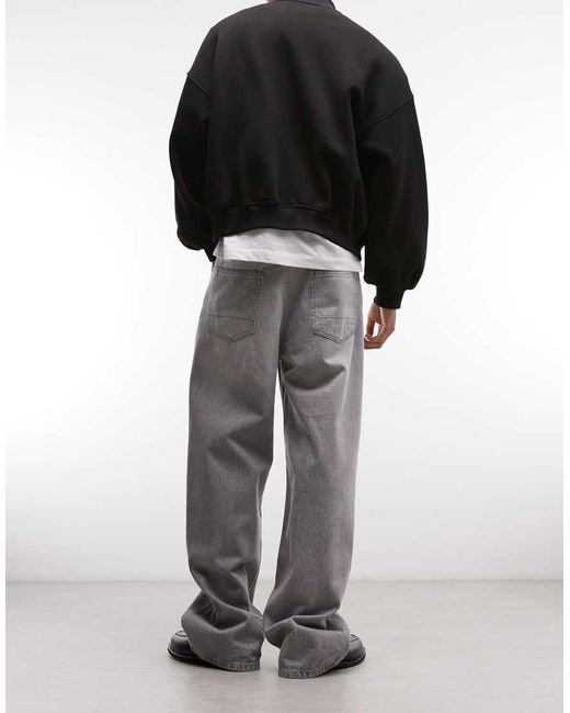 AllSaints Gray Lenny Straight Leg Denim Jean for men