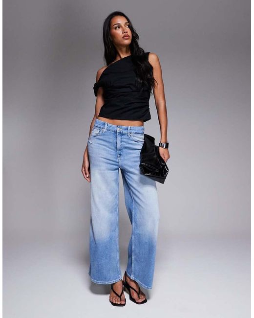 GOOD AMERICAN Black Poplin Off Shoulder Top