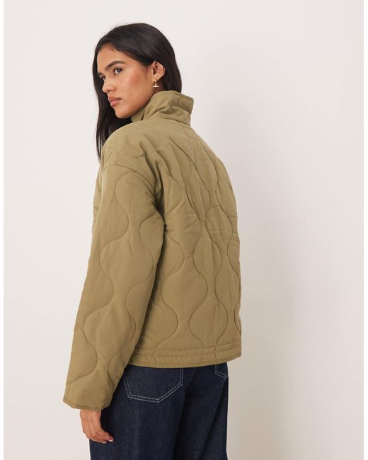 Jdy Natural Onion Quilted Zip Through Jacket