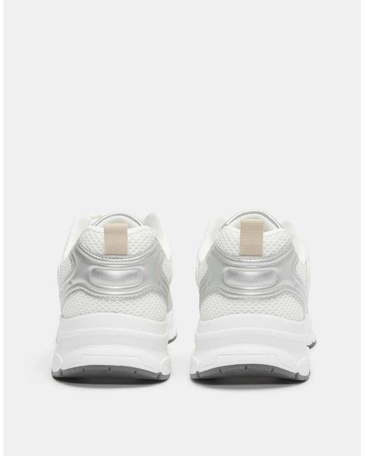 Pull&Bear White Chunky Lace-Up Trainers