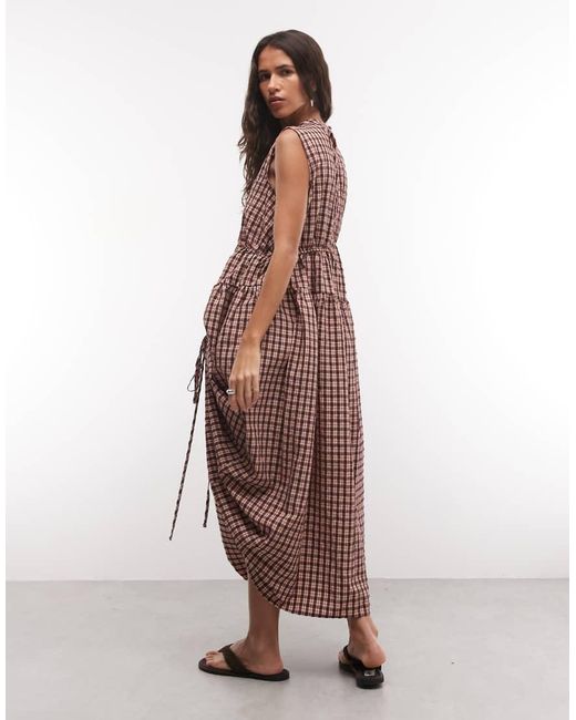 Collusion Brown Channel Detail Maxi Dress