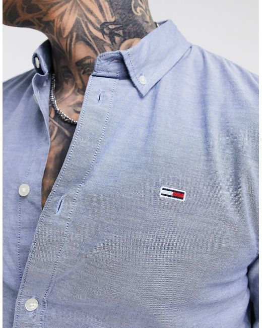 Camisa oxford Tommy Hilfiger de Algodón de color Azul para hombre | Lyst