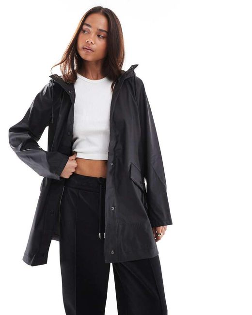 ONLY Black Hooded Raincoat